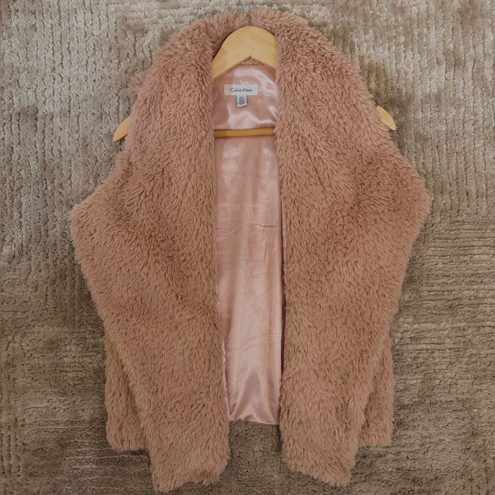Calvin Klein Faux Fur Fashion Vest Coat